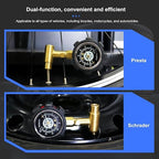Bike Tire Pressure Gauge Presta and Schrader 160 PSI / 11 Bar, Road Bicycle Tire Air Pressure Gauge Luminous Dial, Suitable for Car, Motorcycle, Bike, SUV and Truck