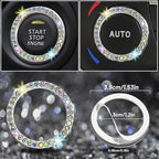 NBTEPEM 27 PCs Multicolor Bling Car Accessories Set for Women, Steering Wheel Covers Universal Fit 15 Inch, Bling License Plate Frame, Bling Phone Holder, Bling Car Coasters