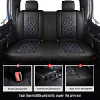 MIROZO Seat Covers Full Set, Car Seat Covers Blue Faux Leather Seat Covers Automotive Seat Covers Car Seat Protector for SUV 