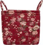 Boho Fabric Storage Basket, Large Capacity Laundry Basket, 12.2'' x 10.23'' x 10.23'' Collapsible Laundry Hamper with Easy Ca