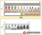 MISSLO Long 3 Tier Shoe Rack for Closet Shoe Organizer Storage Stackable Wide Shoe Shelf Holds 24 Pairs of Men Sneakers, Wome