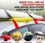 6 Rooftop Cargo Tie Down Hook Straps-Secure Any Car Roof Bag, Roof Rack Cargo Carrier,or Car Top Carrier,Durable and Solid, No Roof Rack Required, Compatible with Most Cars - Registered Patent (red)