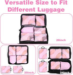 6 Pcs Set ompression Packing Cubes, Expandable Large Packing Cubes for Suitcases and Backpack, Compression Suitcase Organizer