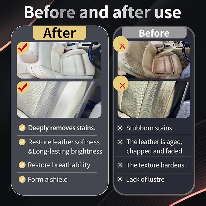 AirTighT Graphene Leather Cleaner & Conditioner Kit - Deep Clean, Restore & UV Protection for Car Seats, Furniture, Couches, 