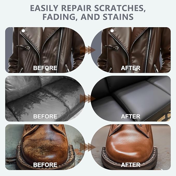 Leather Recoloring Balm with 100ml Mink Oil Conditioner | Black Repair Kit, Dye & Color Restorer for Furniture, Sofa, Car Sea