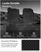 KIWI MASTER Floor Mats for 2013-2018 Toyota RAV4 (Non-Hybrid), OEM Replacement PT908-42165-20, Custom Fit All Weather Car Mats, Heavy Duty TPE Floor Liners, Front & Rear 2 Row, Black