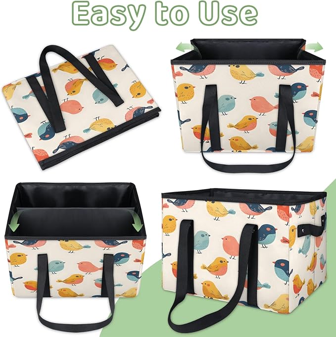 Reusable Grocery Bag, Foldable Large Shopping Tote Bag for Groceries Kitchen Picnic Car Trunk