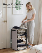 SOLEDI Laundry Hamper with Lid 90L Large & Tall Collapsible Laundry Basket, Clothes Hamper with Bag Removable Easy to Carry, 