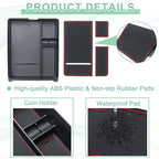 PIMCAR Center Console Organizer for 2023-2026 Honda Pilot, 2024-2026 Honda Ridgeline/Passport Upgrade Design Tray Accessories Interior Armrest Box Divider ABS Plastic Material-Red Trim