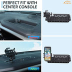 Aunginsy Center Console Dash Storage Organizer Tray Compatible with Toyota Tundra/Sequoia 2022-2026, Car Dashboard Multi-Functional Phone Holder Storage Box Insert with Mobile Phone Mount Accessories