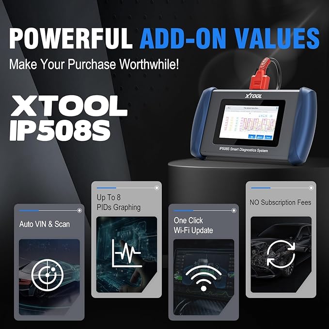 OBD2 Scanner Diagnostic Tool XTOOL IP508S: Code Reader for Cars & Trucks with 15 Resets, Crank Sensor Relearn, ABS Bleed, CAN