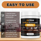 White Leather Recoloring Balm, 12oz Leather Color Restorer for Couches, Leather Repair Kit for Furniture, Leather Dye for Lea
