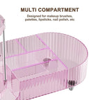 360 Rotating Vanity Makeup Organizer, 2 Small Trays & 5 Compartments for Cosmetics, Skincare, Perfume, Lipstick & Make up Bru