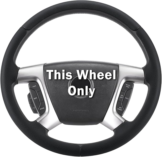 Steering Wheel Cover for Chevy Silverado 1500 GMC Sierra 1500 2007-2013/2500 3500 Chevrolet Tahoe Suburban Yukon (Yukon XL) 2007-2014/ Traverse 2009-2017/ GMC Sierra 2500HD 3500HD 2008-2014