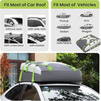 Sailnovo Car Roof Bag Rooftop Cargo Carrier 21 Cubic,Waterproof Cargo Roof Bag for Most Vehicles with/Without Roof Rack with Strap, Anti-Slip Mat,6 Door Hooks(Classic Gray-Green)