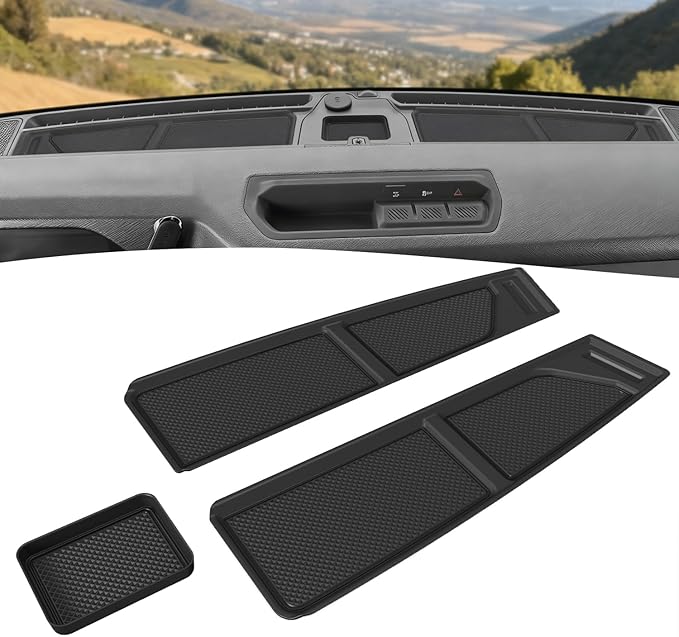Auovo Dash Cover Tray Compatible with Ford Bronco Accessories 2024 2025 2026 Bronco Anti-Slip Silicone Car Dashboard Compartm