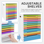 SONGWAY 12x12 Paper Storage Organizer - 15 Tier Desk File Organizer with Adjustable Shelves, Letter Mail Tray, 12x12 Stackabl