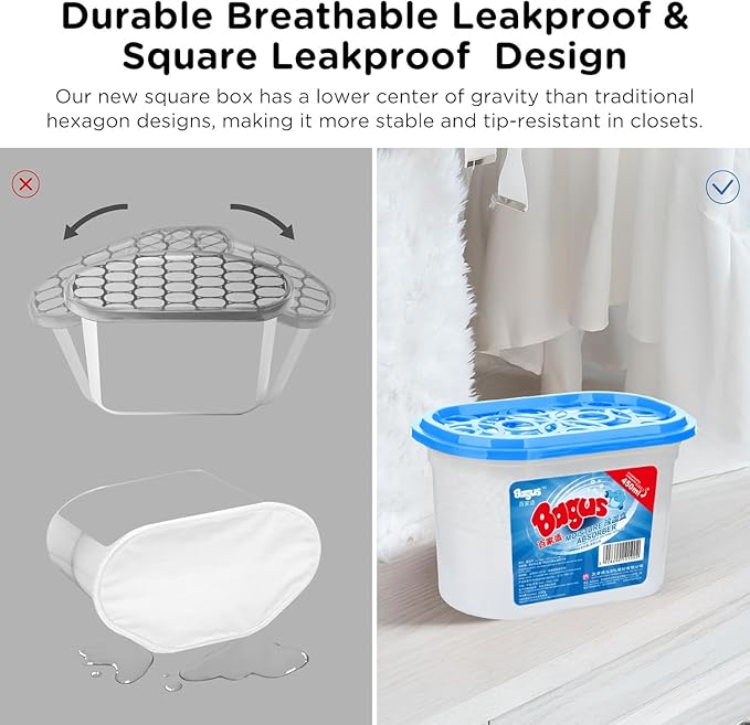 Moisture absorbers Boxes (8 Pack) - 10.5 Oz, Dehumidification Box, Moisture Absorber for Closet, Bathroom, Storage,