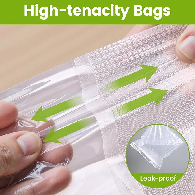 FEPPO Vacuum Sealer Bags for Food, 30 PCS 8.3"×8.7" Reusable Vacuum Seal Bags with Air Valve for Food Storage, Ideal for Fres