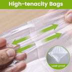 FEPPO Vacuum Sealer Bags for Food,15 PCS 8.3"×8.7" & 15 PCS 10.2"×11" Reusable Vacuum Seal Bags with Air Valve for Food Stora