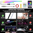 Ambient Lighting Car Led Lights Interior,57in USB Dreamcolor 2 in 1 Acrylic Neon Flexible Strip Fiber Optic LED Ambient Lighting Kits with Remote APP, RGB Music Lights Sync for Inside car Decorations