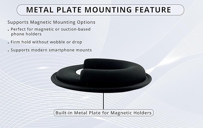 – Car Dashboard Mount | Soft Nylon, Metal Round Mount Dashboard | Weighted Sandbag Base with Magnetic Mount Option | Ideal for Phone Holders, Dash Cams, Cars, Trucks & Rvs | Black - 1 lb