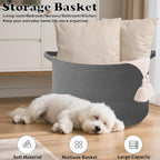 90L Extra Large Blanket Basket,Rope Woven Storage Basket with Handles, Laundry Hamper for Toys, Clothes, Pillows & Towels, Pe