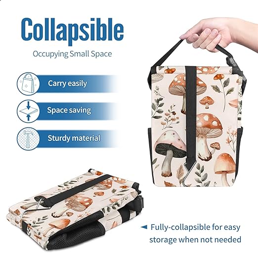 Car Trash Can – Multi-Purpose, Lightweight and Portable with Durable Water-Resistant Coating, No Installation Required, Practical and Ample Capacity, Variety of Colors.Mushroom