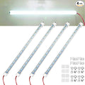 Car 12V Interior LED Light Bar 48 LEDs Strip Lights with Switch and Magnets 6500K White Light for Car Van RV Cabinet Showcase Indoor Room Home 4 PCS Extendable