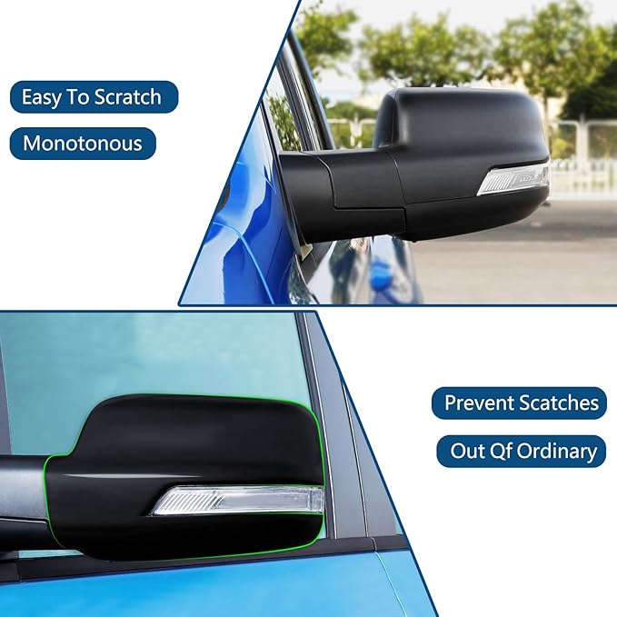 2 PCS Door Rearview Mirror Cover for Dodge RAM 1500 TRX 2021-2024 Exterior Decoration Accessory Kit (Gloss Black)