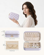 Lolalet Travel Jewelry Case for Women Girls, Travel Jewelry Organizer with Clear Storage Bag Small Portable Jewelry Box for N