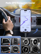 Wireless Car Charger, MOKPR Auto-Clamping Car Mount 15W/10W/7.5W Fast Charging Air Vent Car Phone Mount Compatible with iPhone 15/14/13/13 Pro/12 Pro Max/12/11/10/8 Series, Samsung Galaxy Series Red