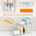 Yieach 2 Pack 10.6″ High Pull Out Medicine Cabinet Organizer for Vitamin,Pill Bottle and Supplement,2 Tier Slide out Under th