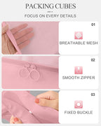 Packing Cubes 10 PCS, Mesh Breathable Luggage Organizers Bags, Packing Organizers, Durable Travel Essentials Bags Set, Travel