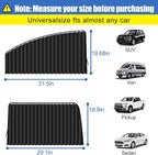 XCBYT Car Window Shades - 4 Pack Car Privacy Curtains 99% UV Light Block Side Window Covers for Van SUV Pickup Truck Keeps Cooler for Sleeping Camping