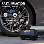 Tire Inflator Portable Air Compressor, Air Pump for Car Tires-9.84 Ft Cord,12V DC-Powered Auto Pump with Digital Pressure Gauge,Emergency LED Light, Car Accessories for Motorcycle Bicycle Ball Balloon