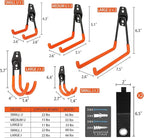 KOFANI Heavy Duty Steel Hooks, 16 Pack with Anti-Slip Coating - Utility Wall Mount Garage Storage for Hanging Bike, Ladder an