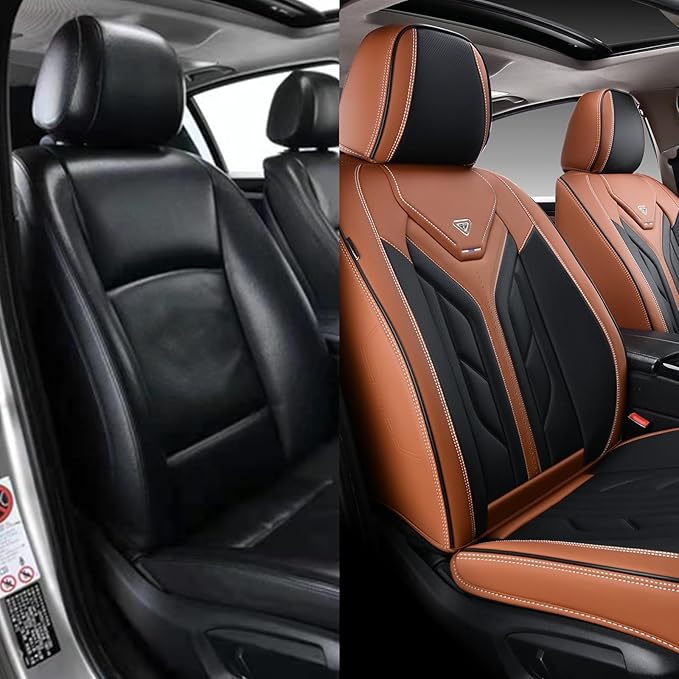 Coverado Front Seat Covers, Car Seat Covers Front Seats, Leather Seat Covers for Cars, Automotive Seat Covers Car Seat Protec