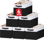 Criusia 6 Pack Closet Organizers and Storage Bins, Cute Dorm Room Essentials for Clothes Beddings Bags, Under Bed Storage Con
