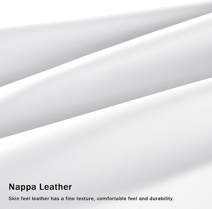 Steering Wheel Cover for 2017-2023 Tesla Model 3 2020-2024 Tesla Model Y, Leather Steering Wheel Cover for Tesla Model 3/Y Accessories, White
