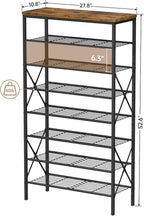 8 Tiers Tall Shoe Rack Organizer, Large Capacity Shoe Rack Holds 32 Pairs of Shoes, Durable and Stable, Adjustable Metal Shel
