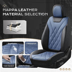 Coverado Car Seat Covers Full Set, Seat Covers for Cars, Front Seat Covers and Back Seat Cover Waterproof Leather Automotive 