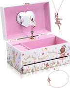 The Memory Building Co Black Ballerina Musical Jewelry Box Plays Classic Melody, Storage Organizer Music Box for Kids Ages 6-