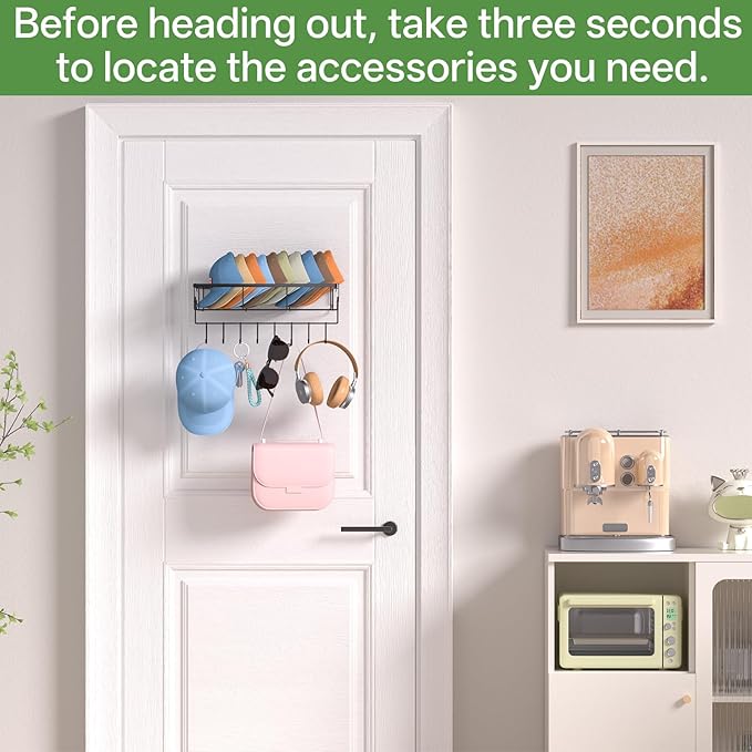 DTUQYX 3 Pack Hat Rack for Wall - Hat Organizer for Baseball Caps Wall Mounted Space Saving Hat Shelf for Hats, Caps, Scarves