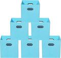 Yunkeeeper storage bins Cubes, Fabric Cube Organizer with Handle, Foldable Cube Bins for Cloth or Accessary Storage, 11x11x11