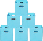 Yunkeeeper storage bins Cubes, Fabric Cube Organizer with Handle, Foldable Cube Bins for Cloth or Accessary Storage, 11x11x11