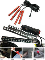 Car LED Strip Light, EJ's SUPER CAR 4pcs 48 LED Car Interior Lights Under Dash Lighting Waterproof Kit,Atmosphere Neon Lights Strip for Car,DC 12V(Pink)