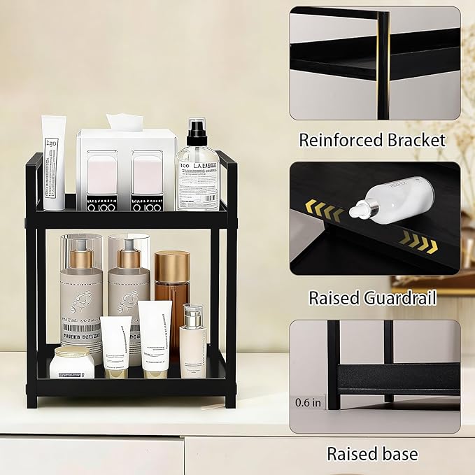 Anyoifax Bathroom Counter Organizer 2 Tier Vanity Storage Countertop Shelf Makeup Organizer Perfume Tray Skincare Holder for 