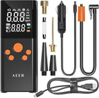 Tire Inflator Portable Air Compressor Air Pump for Car Tires (150 PSI) - Cordless Bike Pump with Tire Pressure Gauge and Motorcycle Tire Inflator with Auto-Shutoff Function