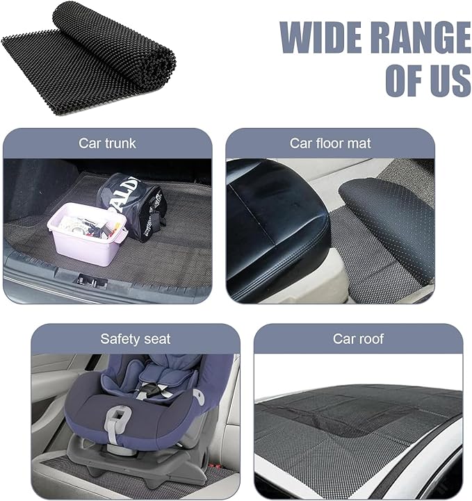 Car Roof Rack Pads, 47" x 39" Non-Slip Roof Cargo Bag Protective Mat, PVC Soft Shell Roof Cushioned Protection Layer Accessories for Rooftop Cargo Bag, Fit for SUVs, Sedans, Trucks (Black)